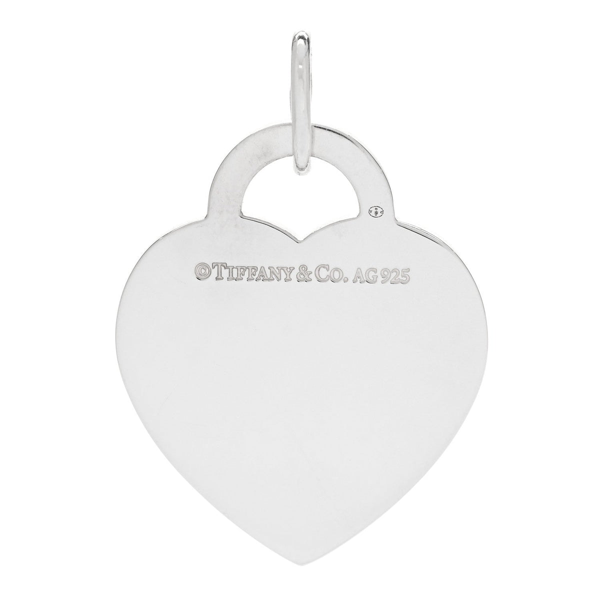 Sterling Silver Return To Tiffany Etched Heart Peace Tag Charm