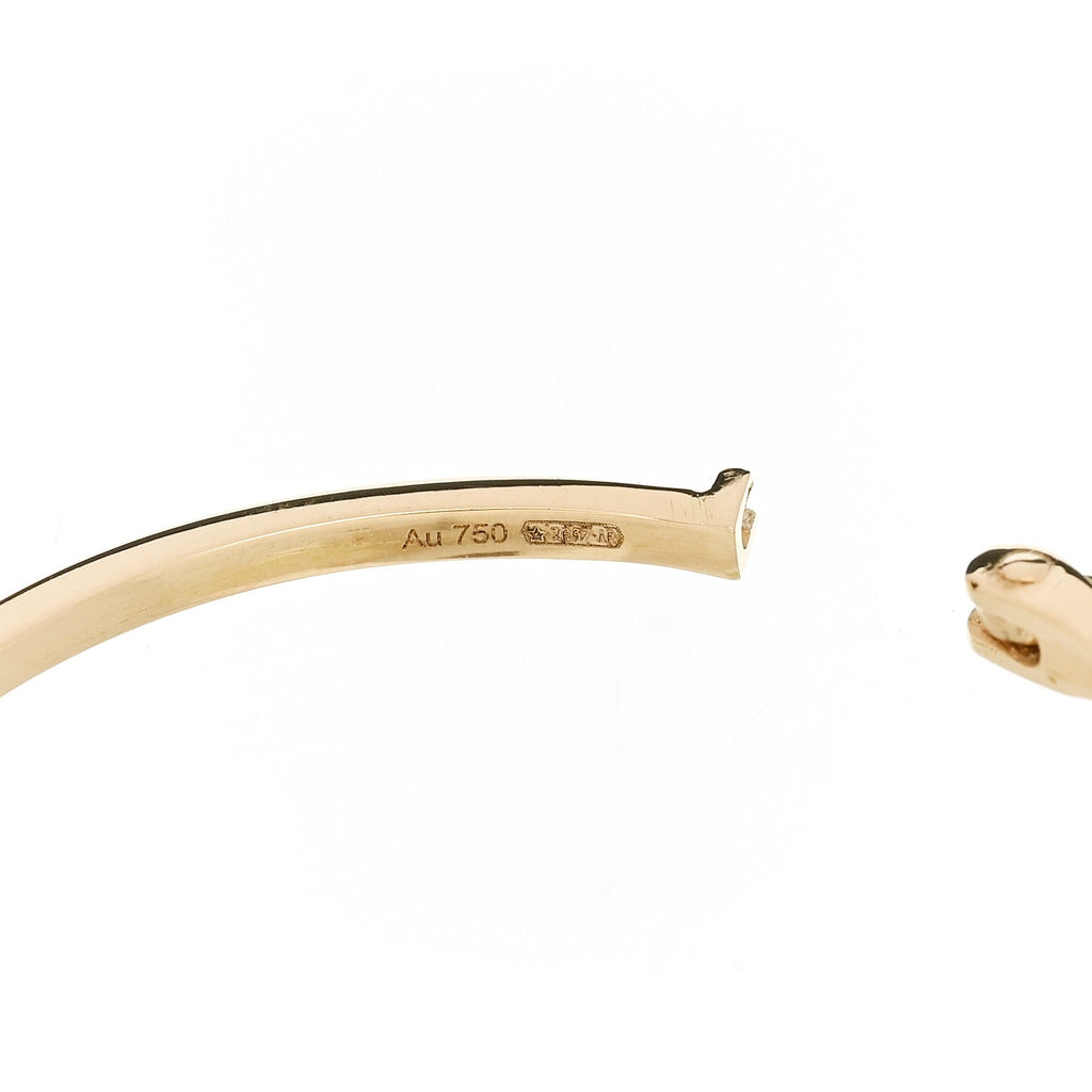 18K Yellow Gold Diamond Running GG Hoop Earrings