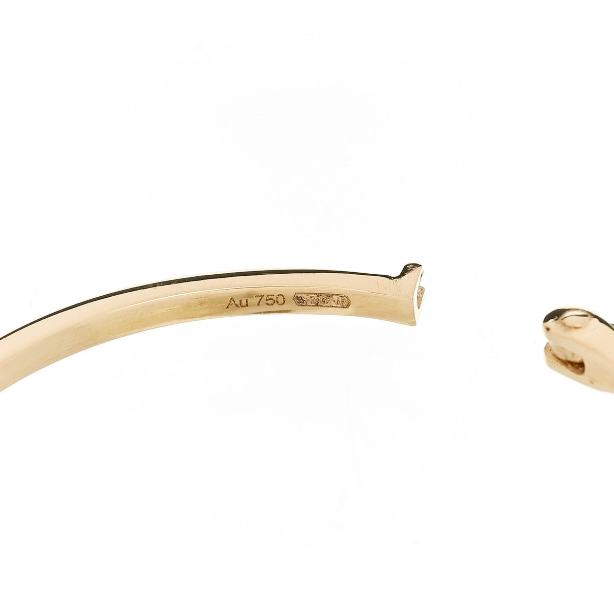 18K Yellow Gold Diamond Running GG Hoop Earrings