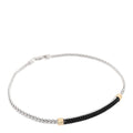 Sterling Silver 14K Yellow Gold Black Sapphire Essential Pave Bracelet