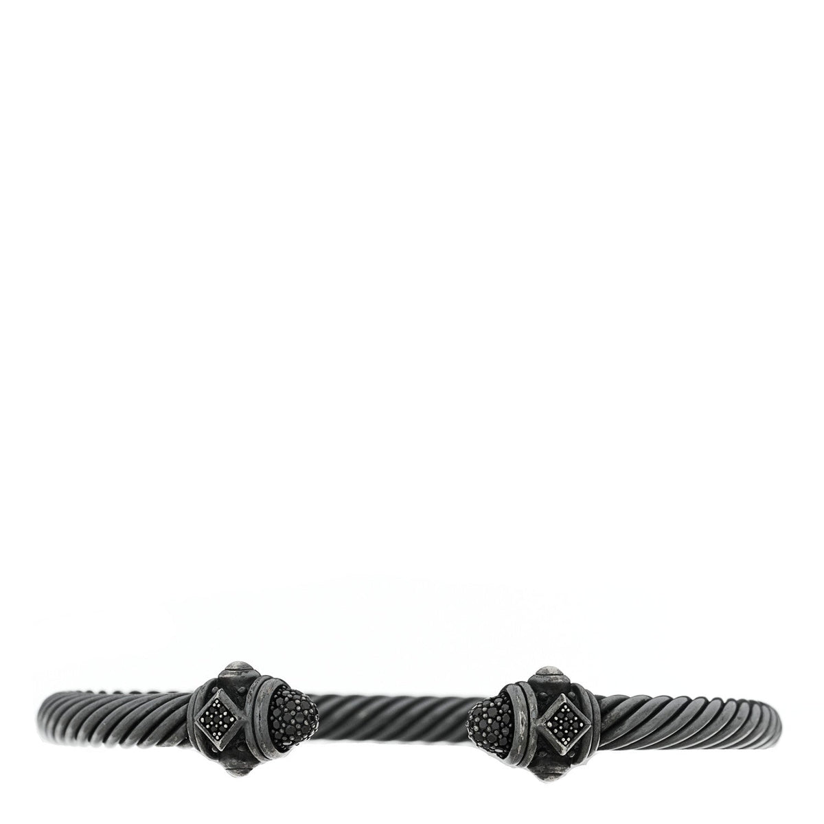 Darkened Sterling Silver Black Diamond 5mm Renaissance Bracelet
