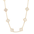 18K Yellow Gold Mother of Pearl 10 Motifs Vintage Alhambra Necklace