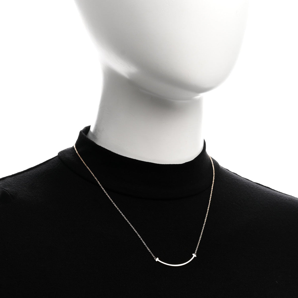 18K Rose Gold Small T Smile Pendant Necklace