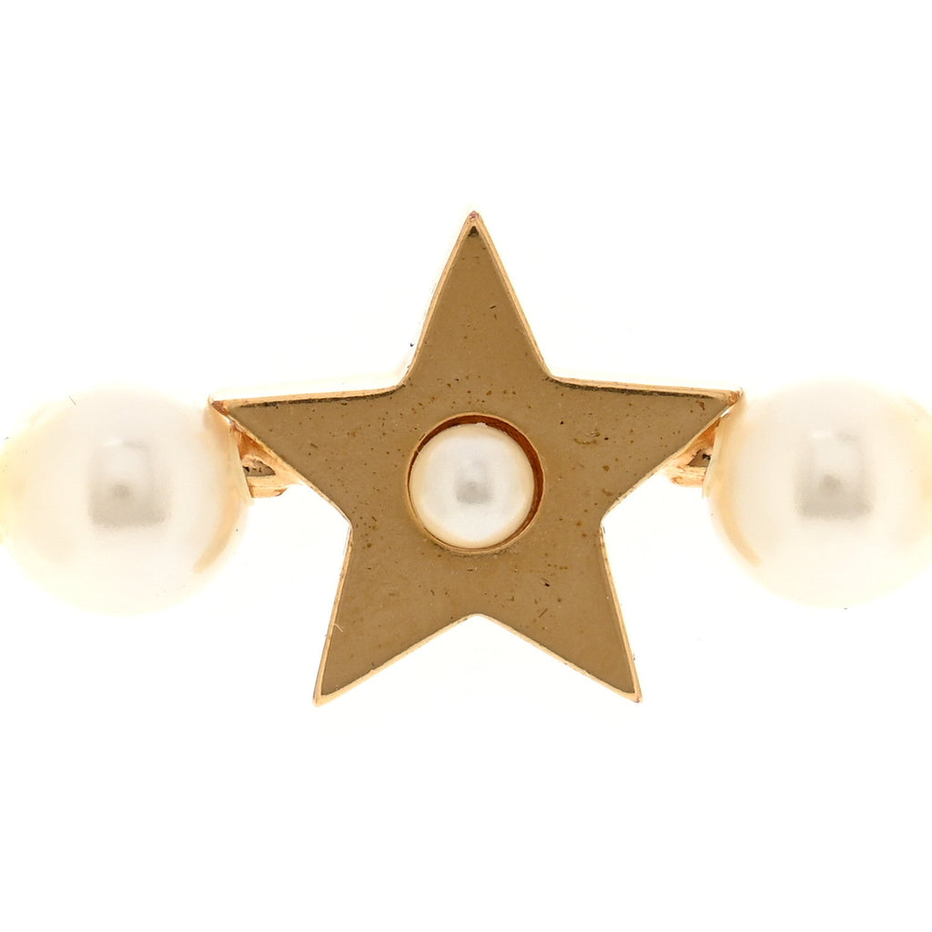 Pearl CD Star Choker Necklace Gold