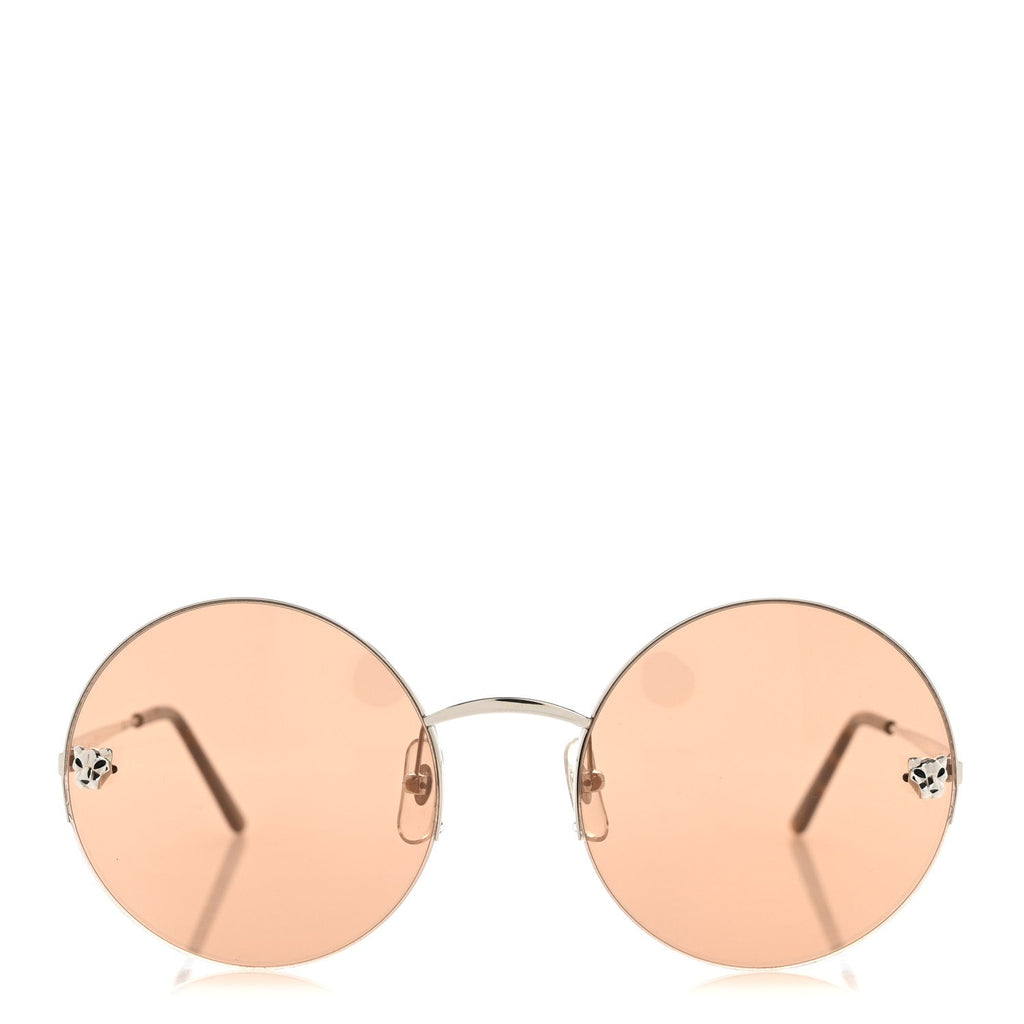 Panthere De Cartier Round Sunglasses CT0022S 003 Silver