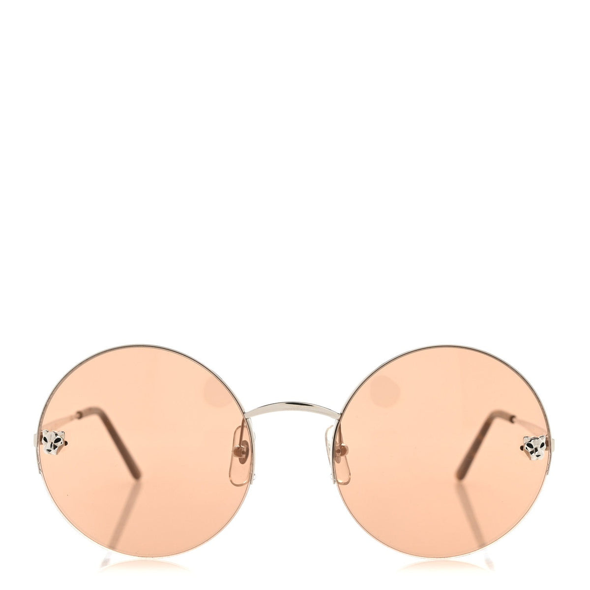 Panthere De Cartier Round Sunglasses CT0022S 003 Silver