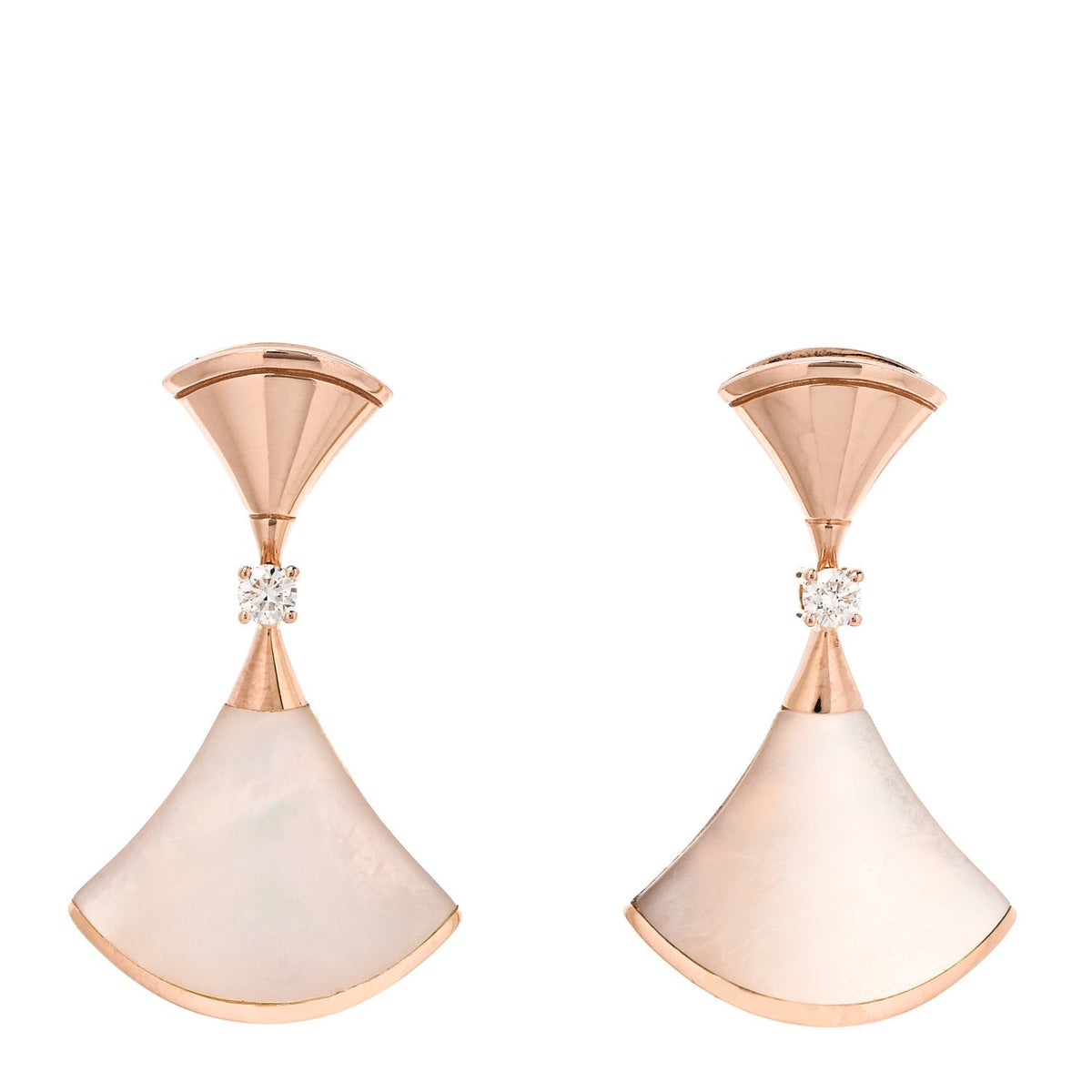 18K Rose Gold Diamond Mother of Pearl Divas' Dream Earrings