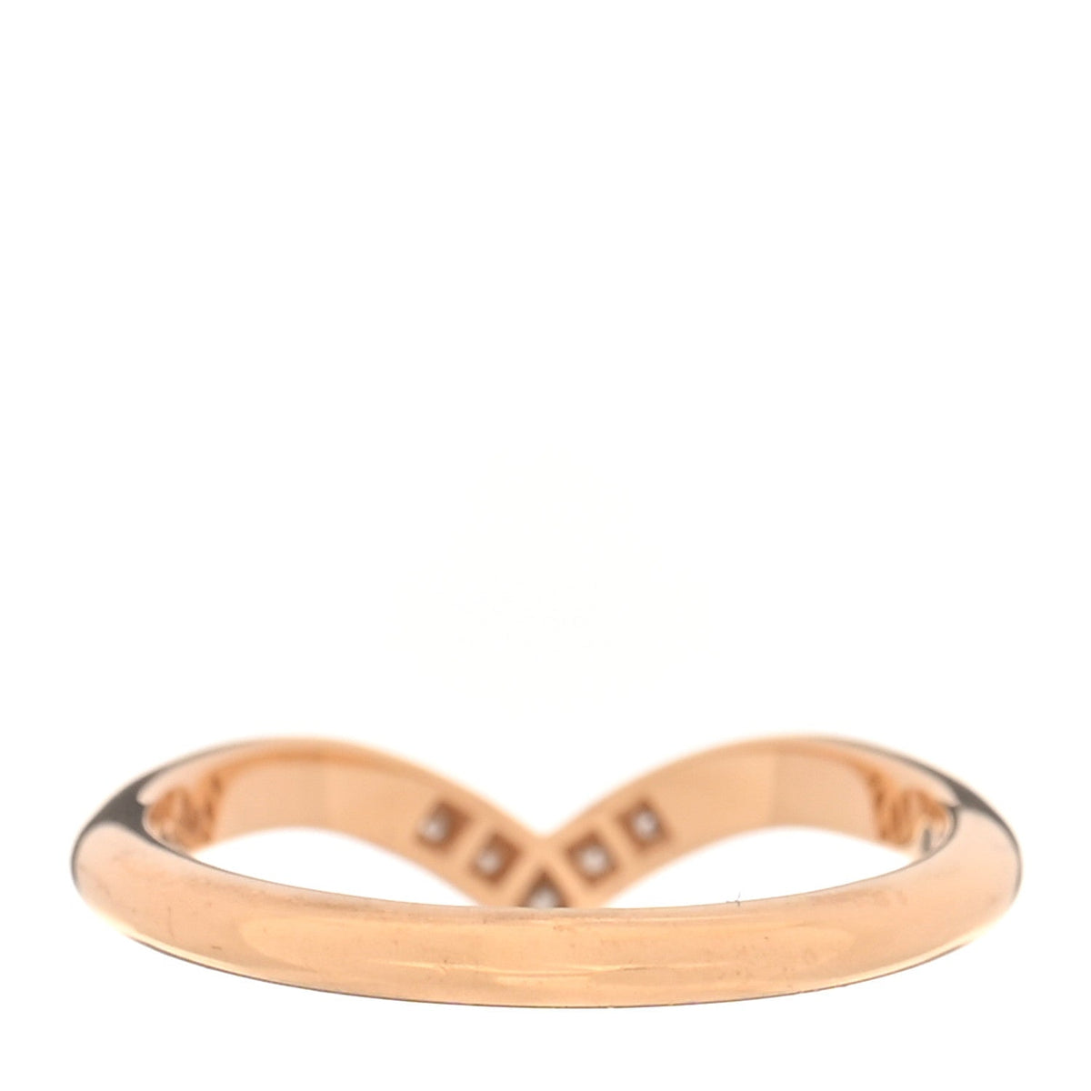 18K Rose Gold Diamond .04ctw Soleste V Band Ring 50 5.25