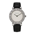 Sterling Silver Calfskin 29mm Atlas Quartz Watch Black