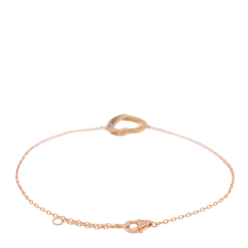 18K Pink Yellow White Gold Trinity Heart Bracelet