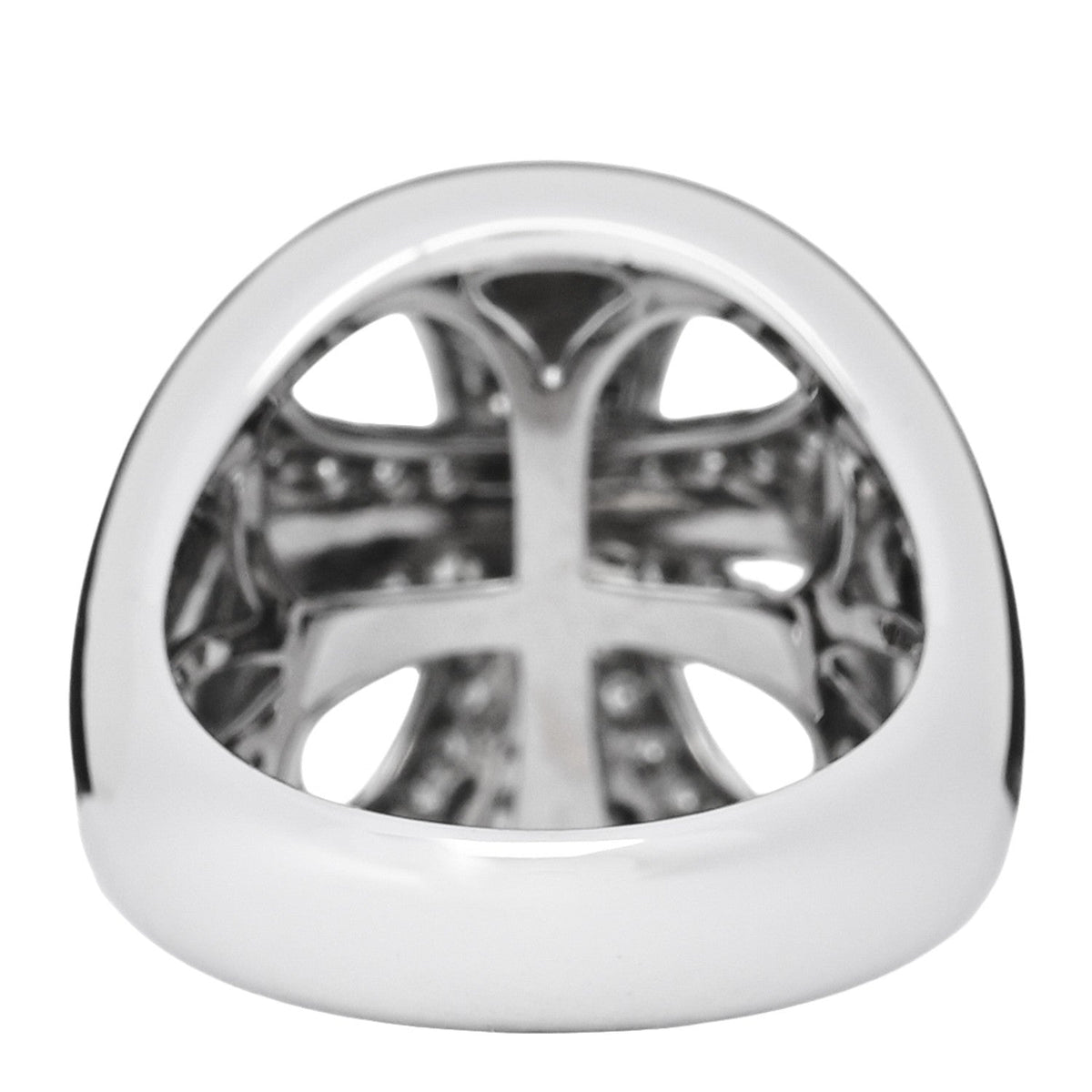 18K White Gold Diamond Infinity Dome Ring 55 7.25