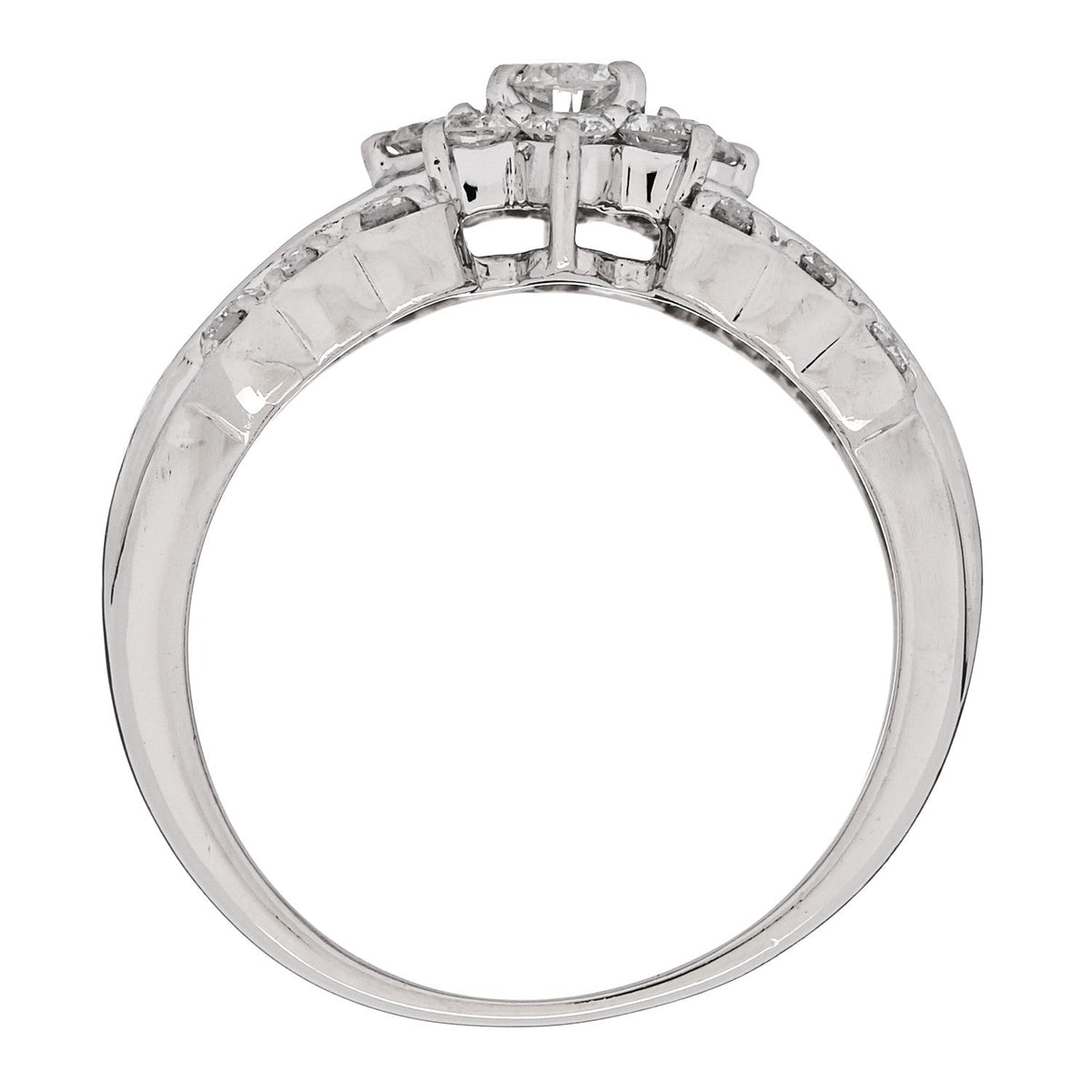 Platinum Diamond 1.02ctw Flower Ring 50 5.25