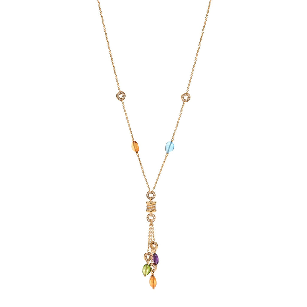 18K Yellow Gold Diamond Multi-Gemstone B.Zero Lavallier Necklace