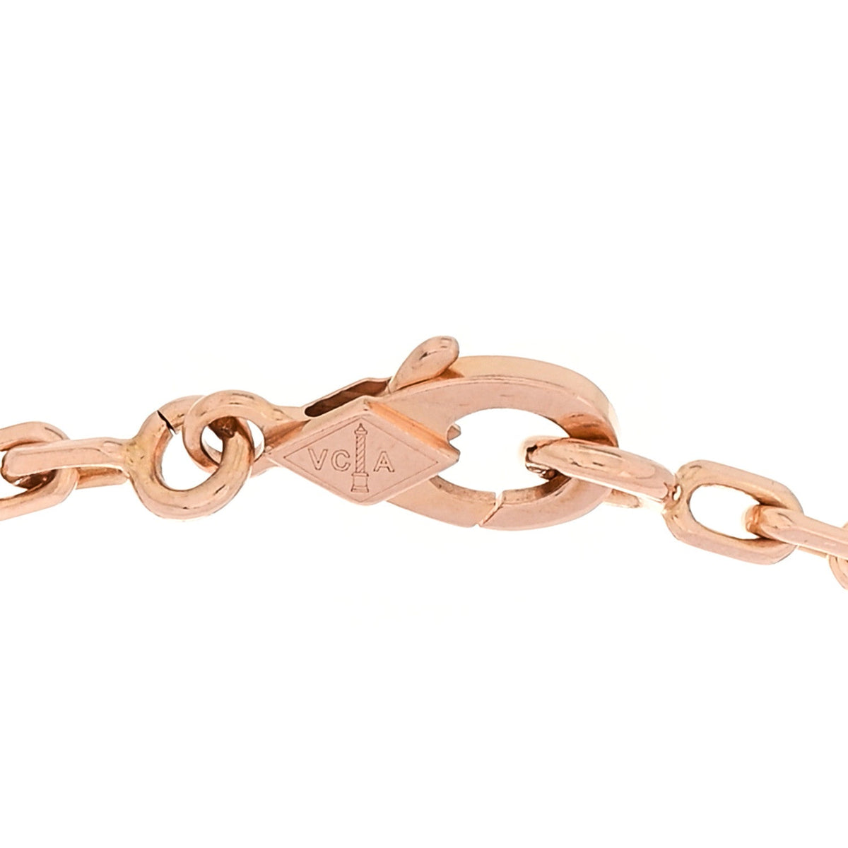 18K Rose Gold Carnelian Mother of Pearl Onyx 5 Motifs Lucky Spring Bracelet