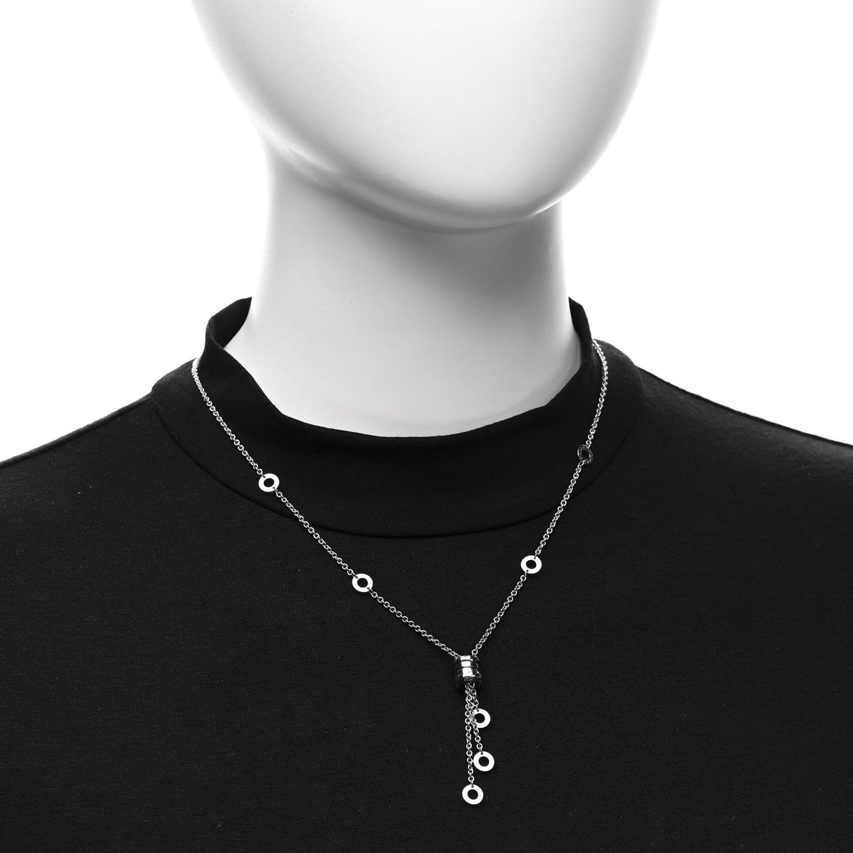 18K White Gold Diamond B.Zero1 Drop Necklace