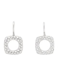 18K White Gold Diamond Cushion Drop Earrings