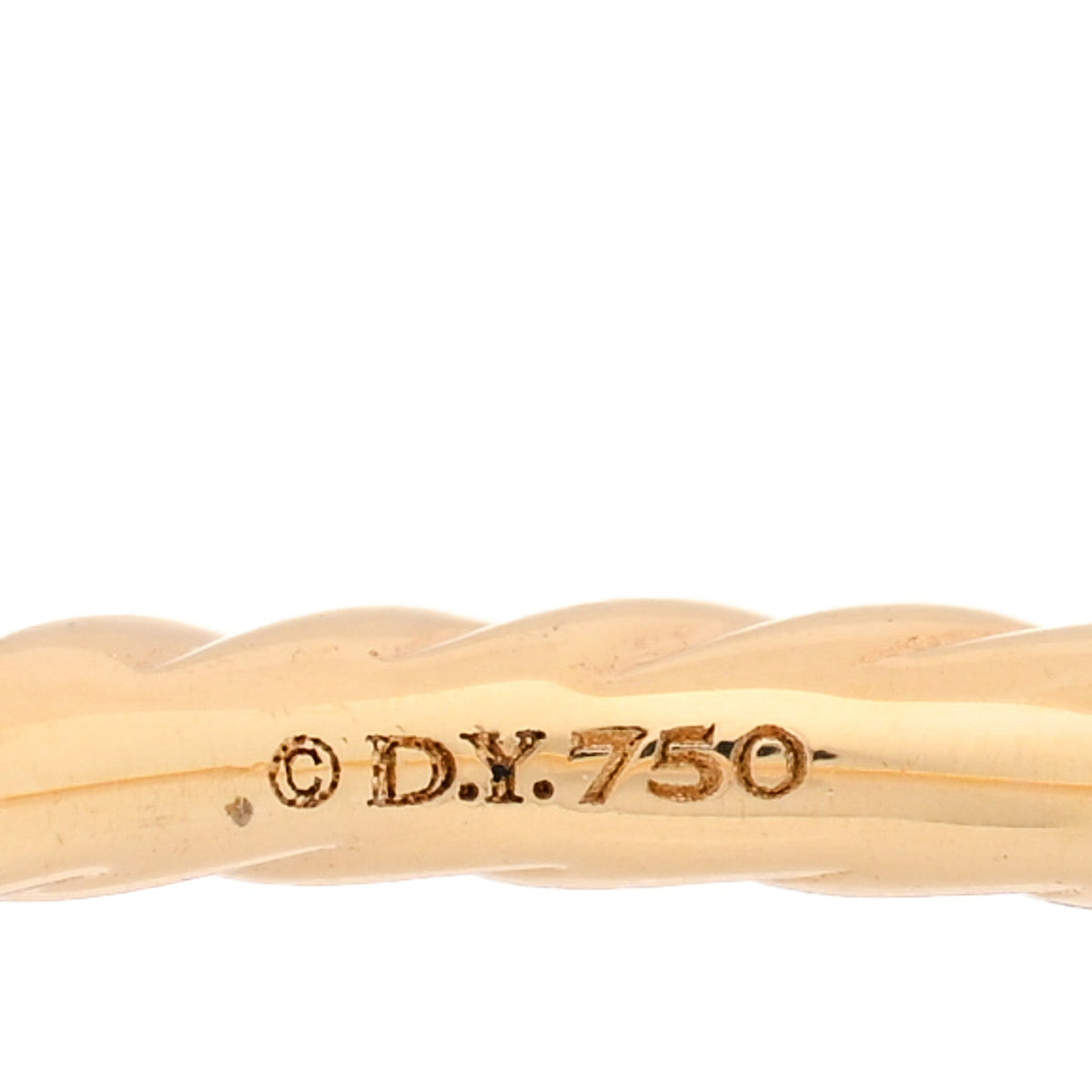 18K Yellow Gold Diamond 2mm Cable Collectibles Band Ring 53 6.5