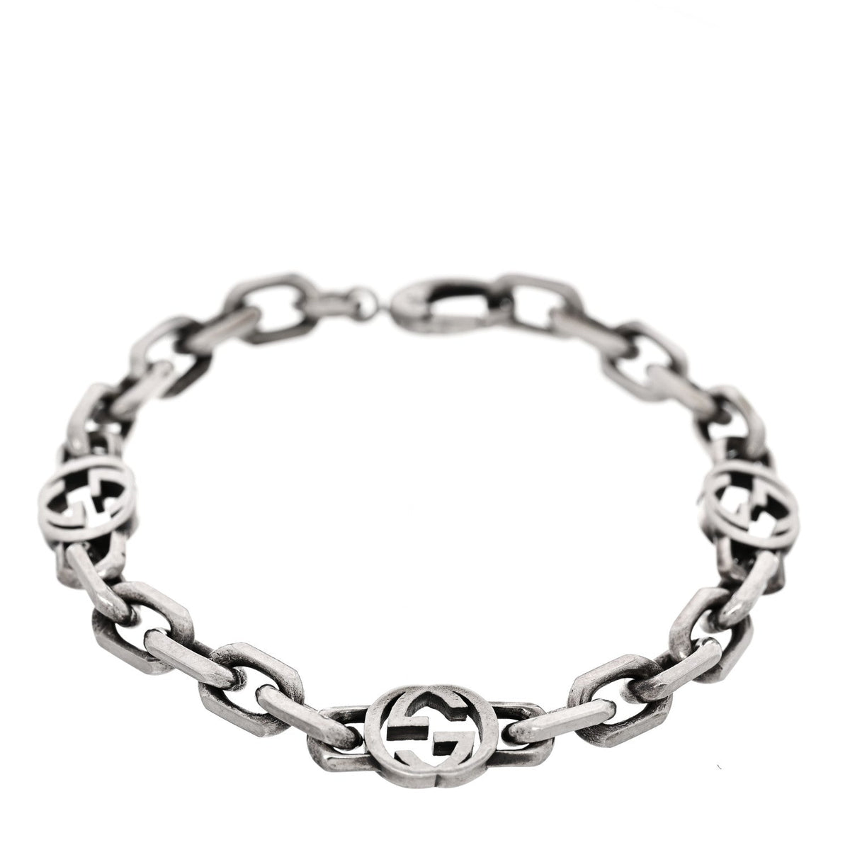 Sterling Silver Narrow Interlocking G Link Bracelet