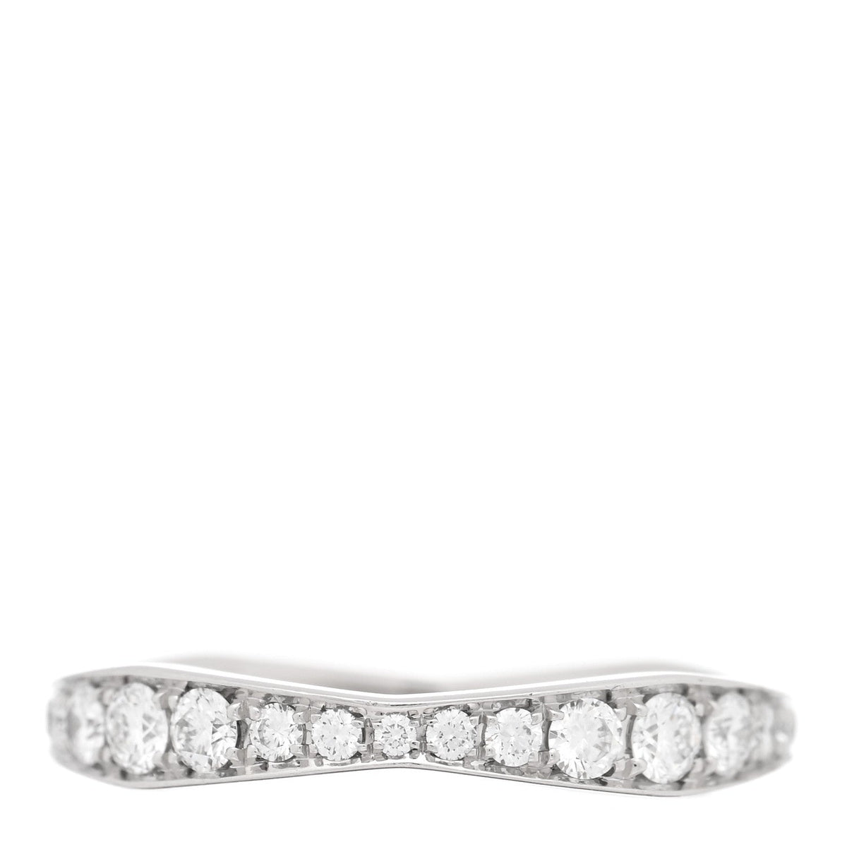 Platinum Diamond Pave Wave Band Ring 47 4