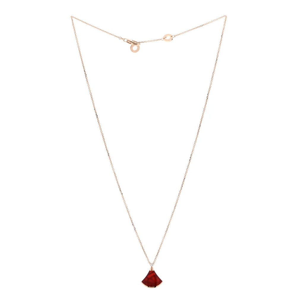 18K Rose Gold Diamond Carnelian Divas' Dream Pendant Necklace