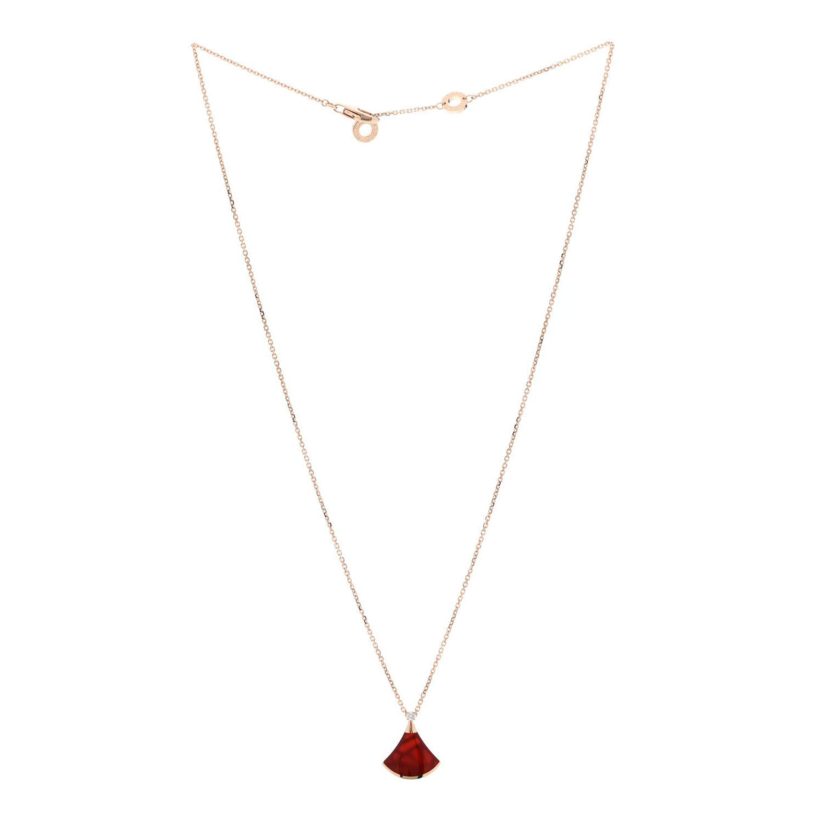 18K Rose Gold Diamond Carnelian Divas' Dream Pendant Necklace