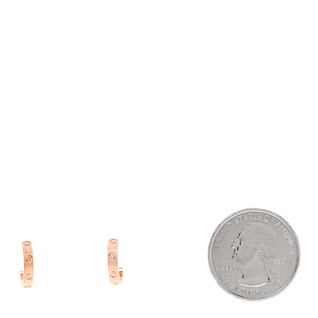 18K Pink Gold Small LOVE Hoop Earrings