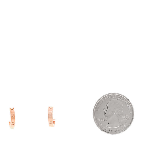 18K Pink Gold Small LOVE Hoop Earrings