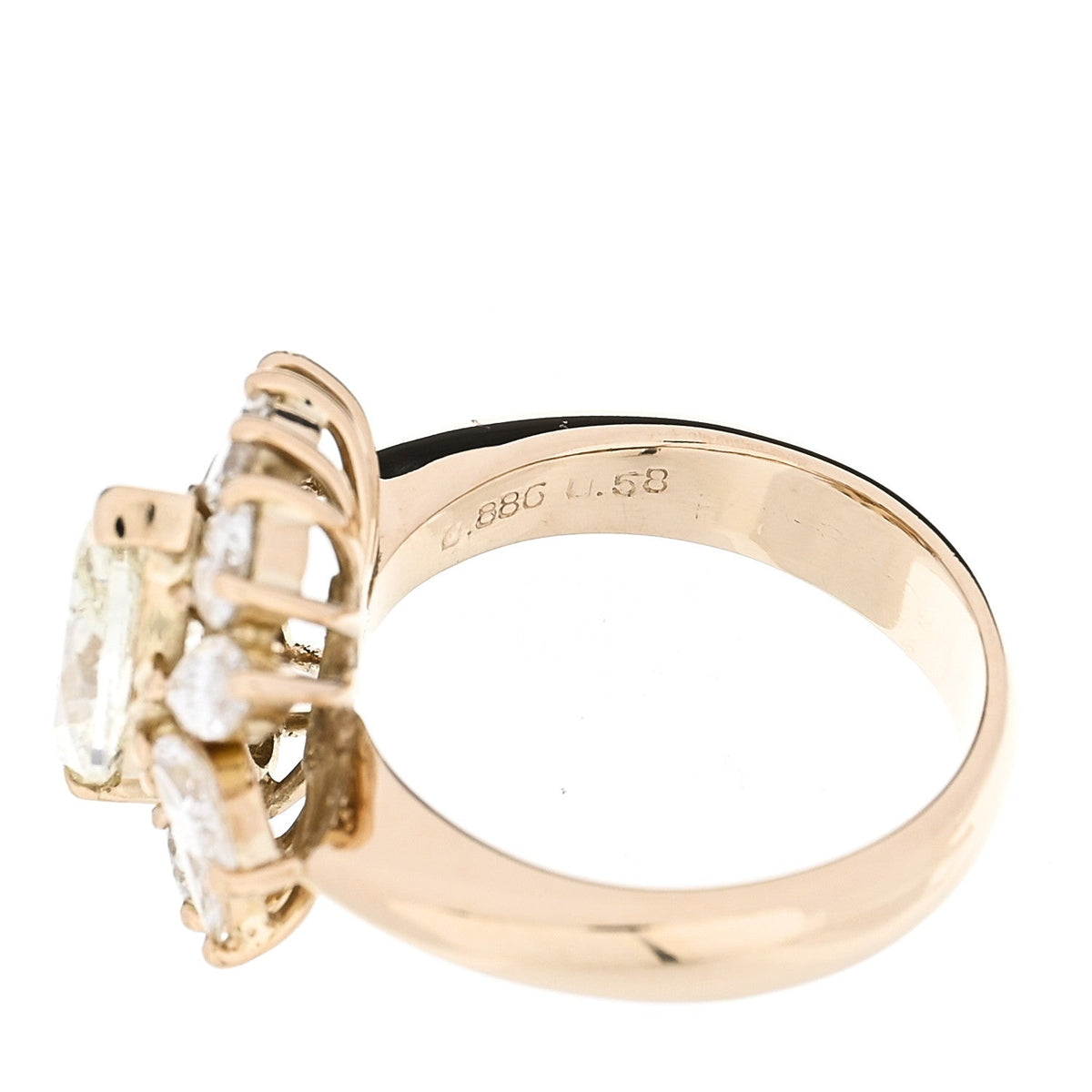 18K Yellow Gold Yellow Diamond 2.98ctw Flower Ring 53 6.25