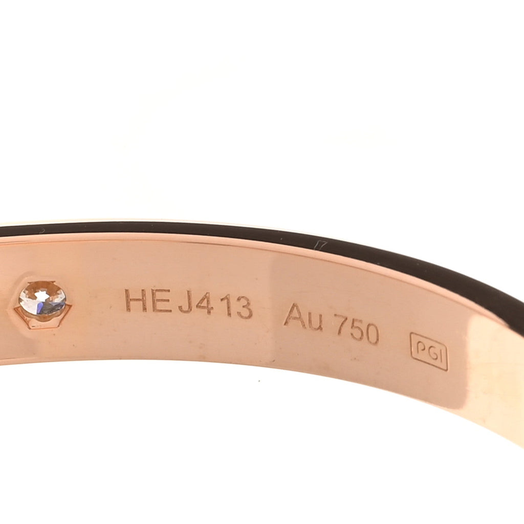 18K Pink Gold 4 Diamond LOVE Bracelet 17