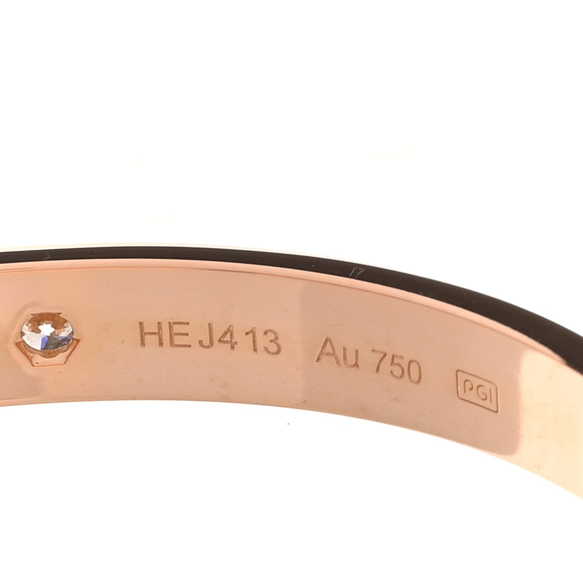 18K Pink Gold 4 Diamond LOVE Bracelet 17