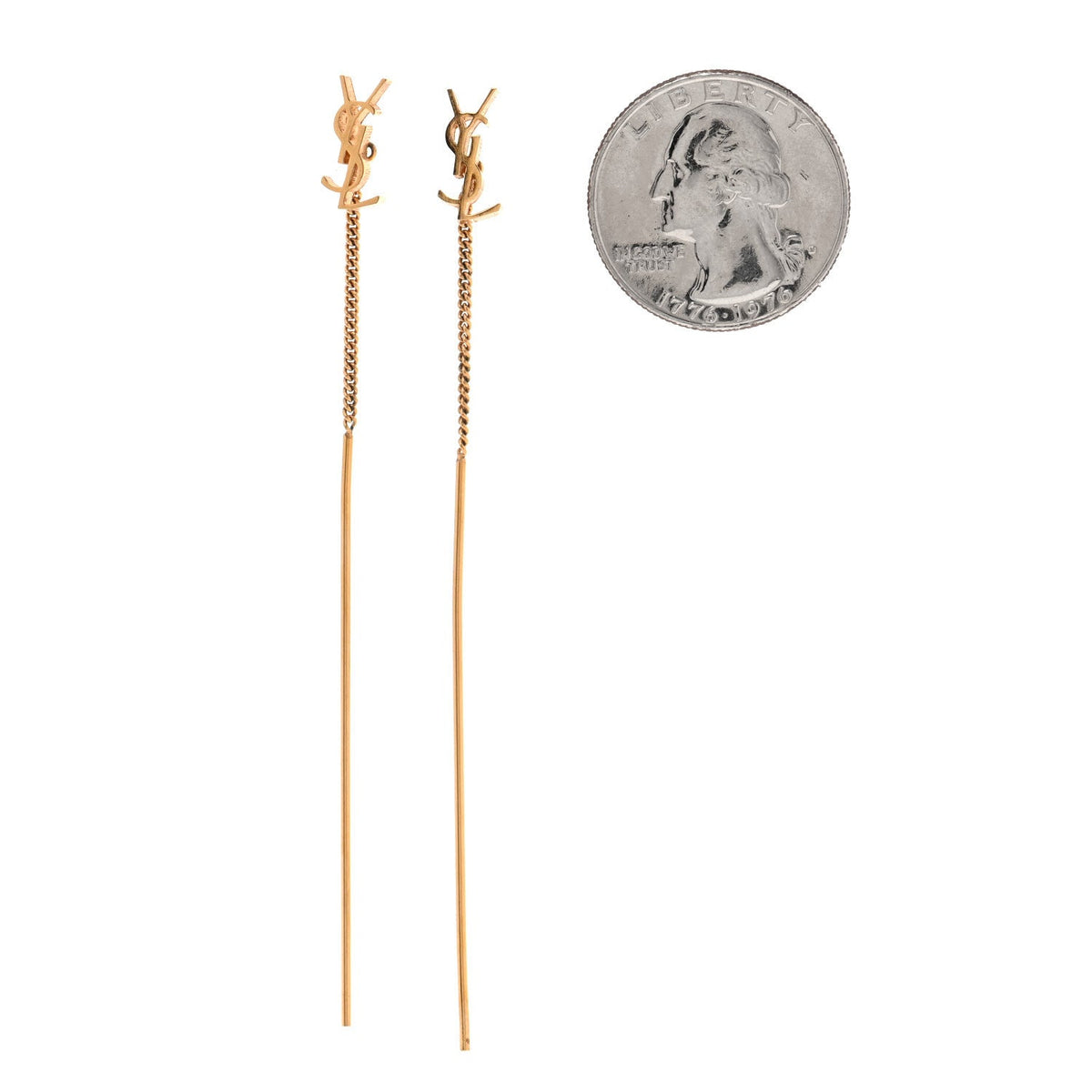 Metal Opyum Threader Earrings Gold