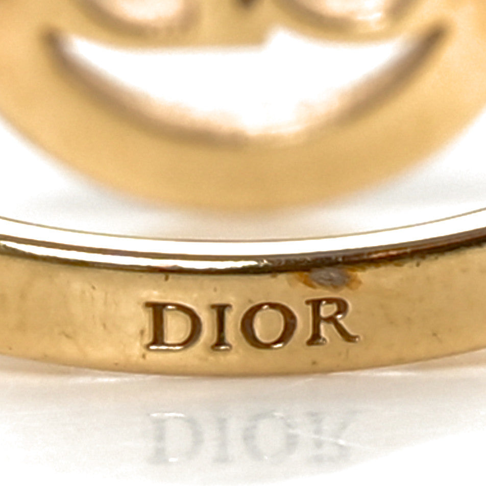 Metal Crystal Round CD Ring M 50 5.25 Gold