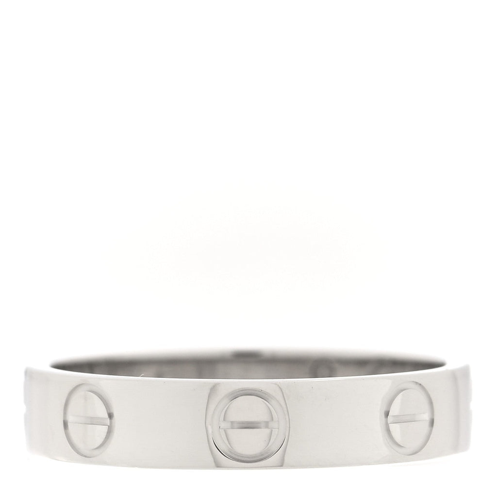 18K White Gold 3.5mm LOVE Wedding Band Ring 49 5