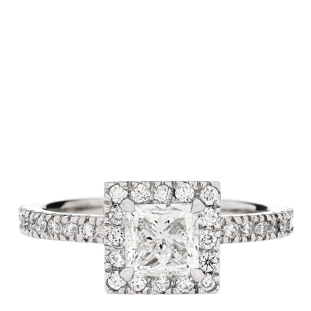 18K White Gold Diamond .96ctw Princess Cut Engagement Ring  52 6