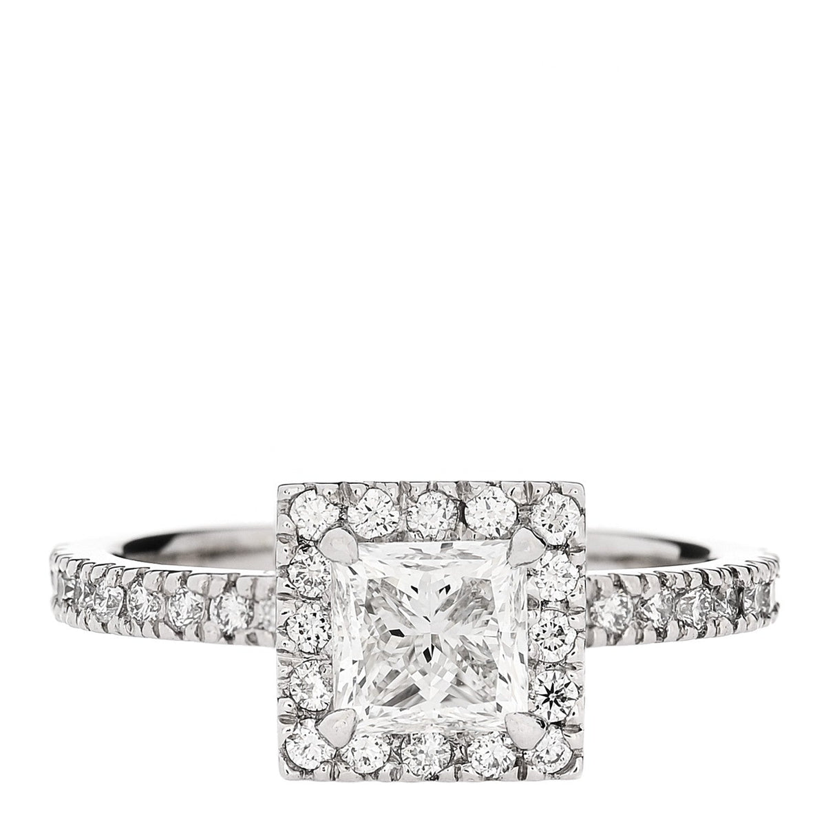 18K White Gold Diamond .96ctw Princess Cut Engagement Ring  52 6