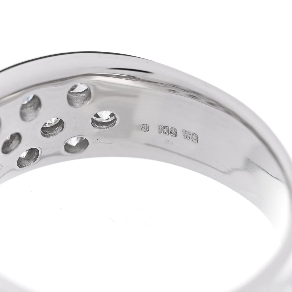 18K White Gold Diamond 1.33ct Half Band Ring  54 7