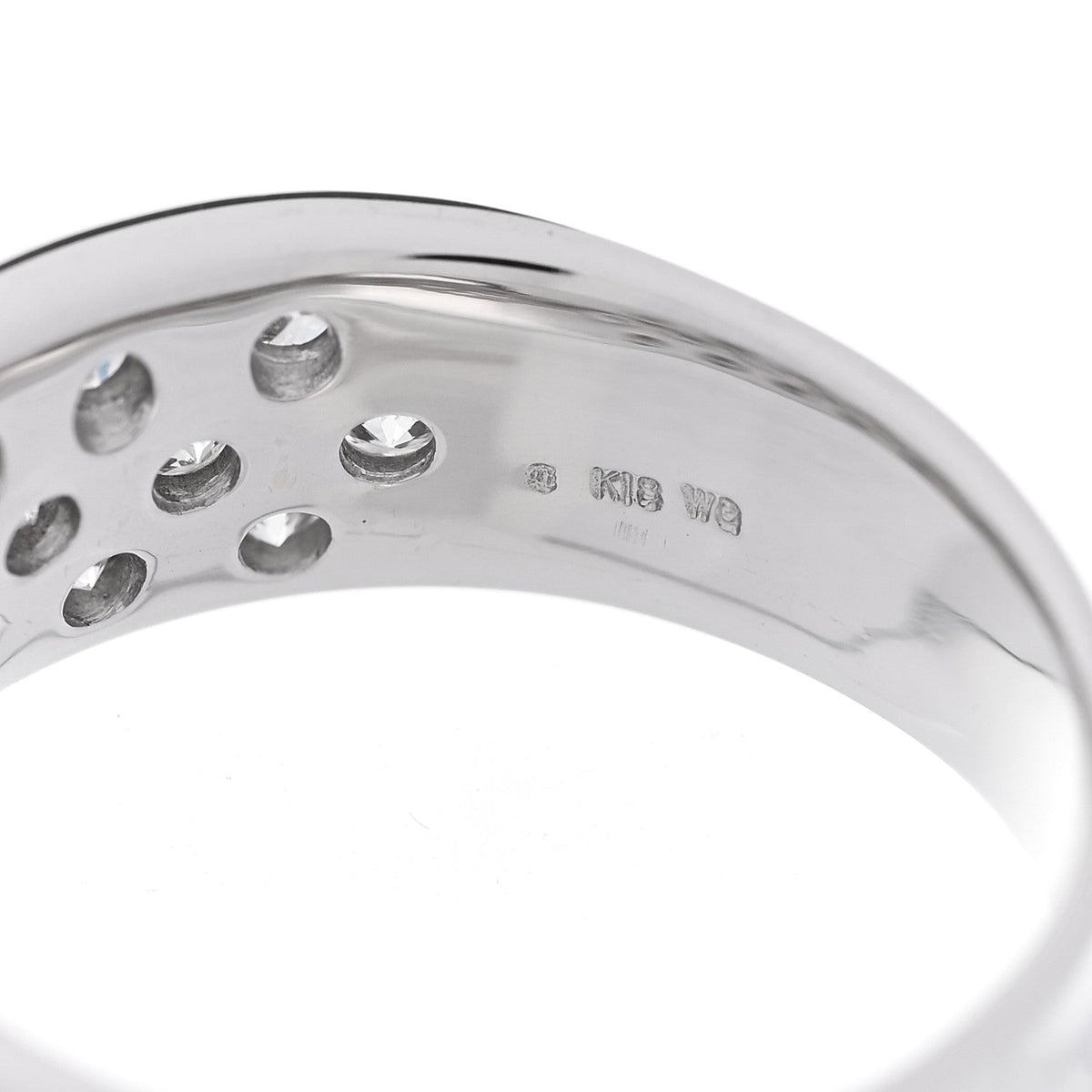 18K White Gold Diamond 1.33ct Half Band Ring  54 7