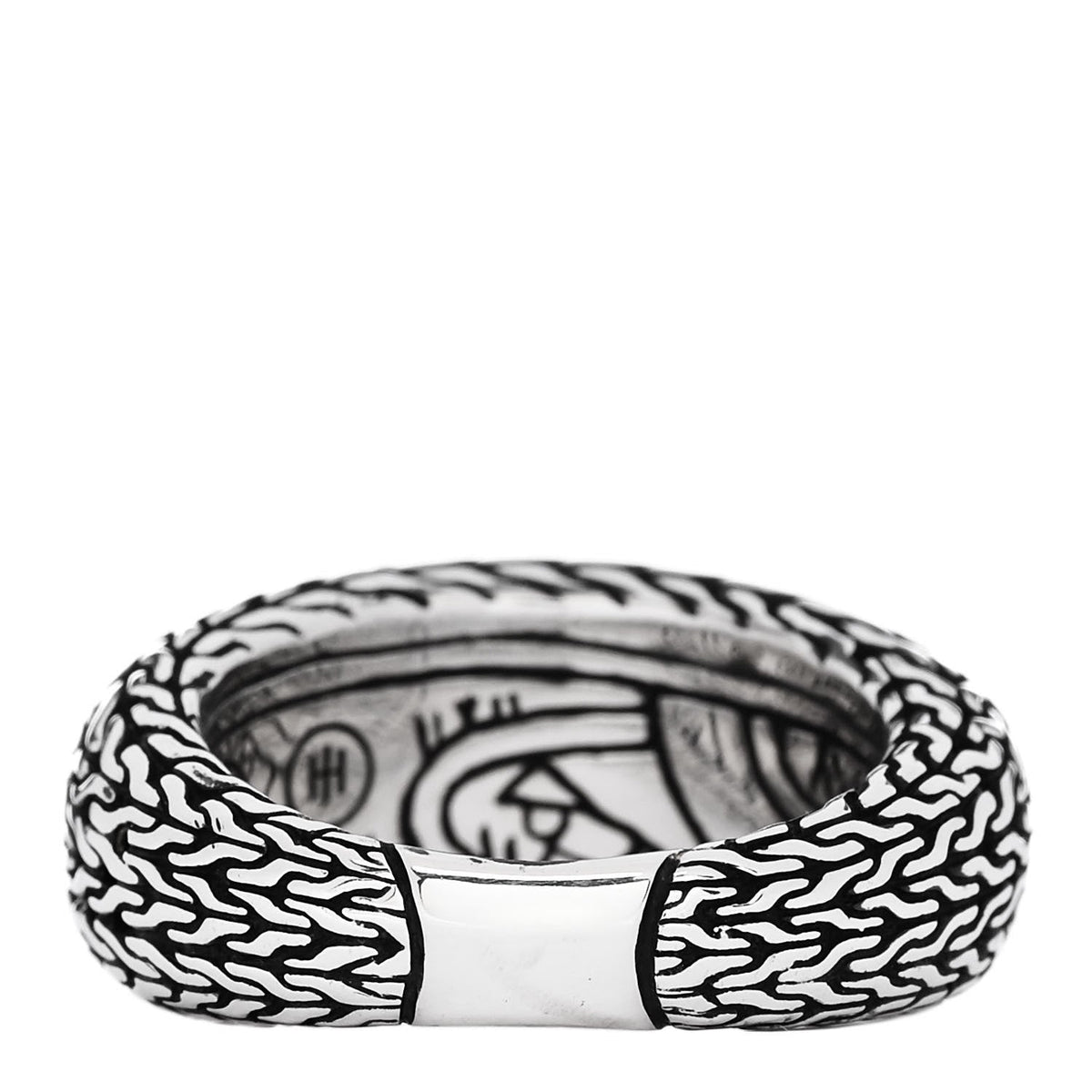 Sterling Silver Classic Chain 11mm Dome Ring 52 6