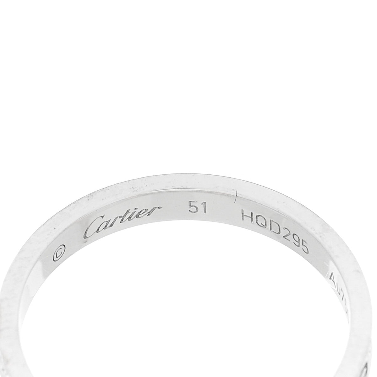 18K White Gold Diamond 2.6mm LOVE Paved Band Ring 51 5.75