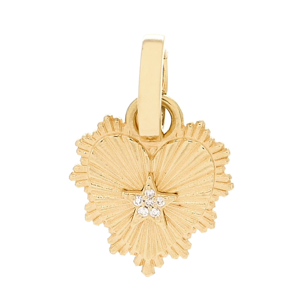 18K Yellow Gold Diamond Miniature Heart Pendant