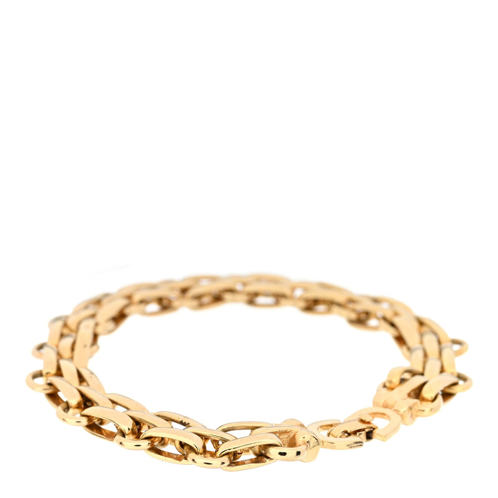 Metal CD Double Chain Bracelet Gold