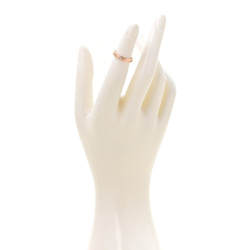 18K Rose Gold Diamond Logo Band Ring 45 3.25
