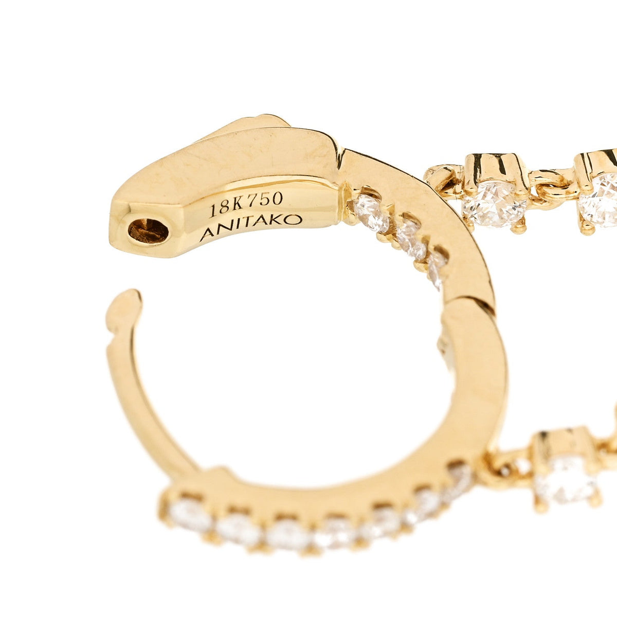 18K Yellow Gold Diamond Sienna Huggies Earrings