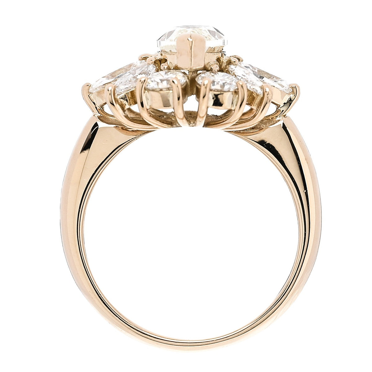 18K Yellow Gold Yellow Diamond 2.98ctw Flower Ring 53 6.25