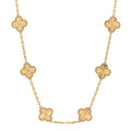 18K Yellow Gold 10 Motifs Guilloche Vintage Alhambra Necklace