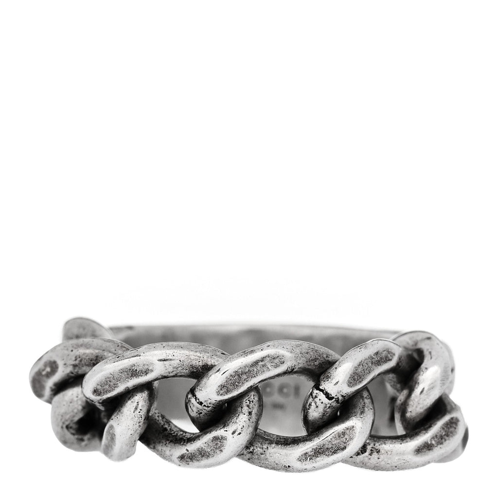 Sterling Silver Enamel Logo Chain Ring 53 6.5 Turquoise