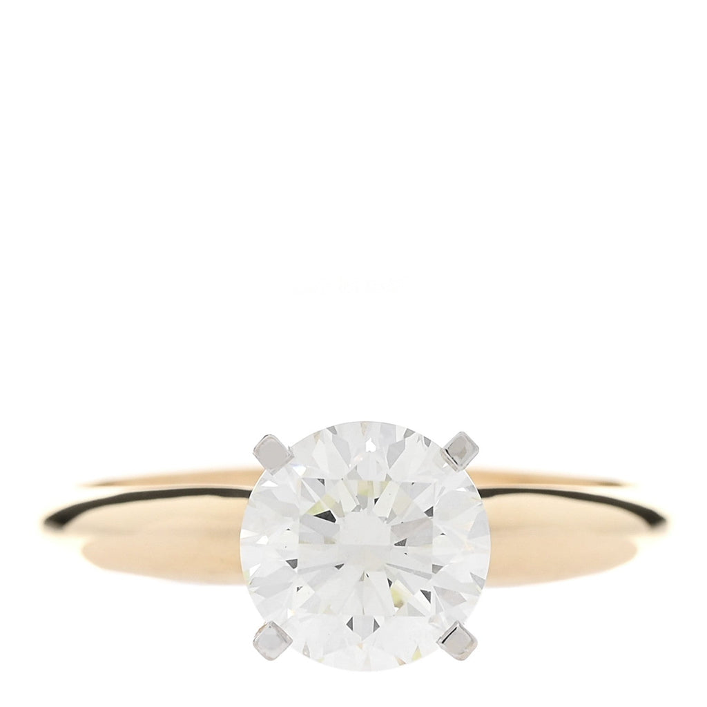 14K Yellow White Gold Diamond 1.49ct Solitaire Engagement Ring 54 7