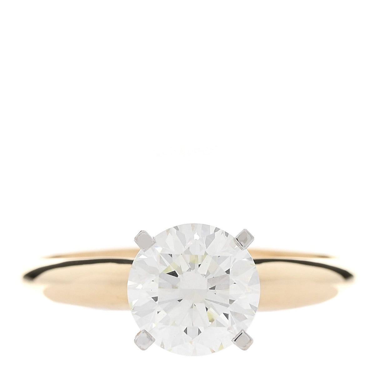 14K Yellow White Gold Diamond 1.49ct Solitaire Engagement Ring 54 7