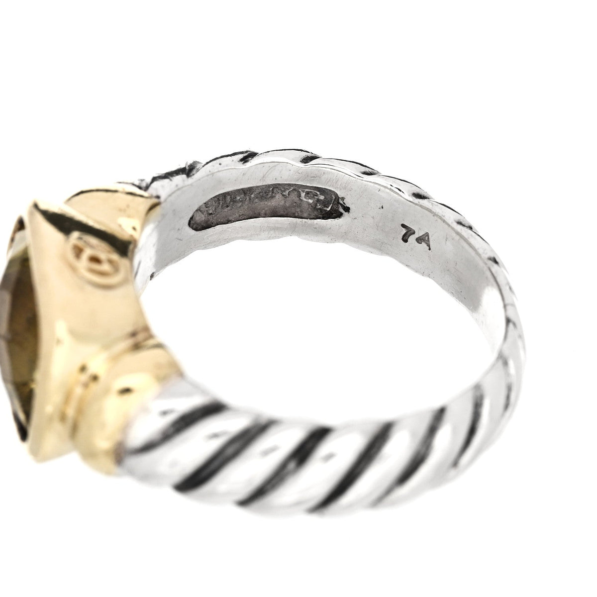 Sterling Silver 14K Yellow Gold Prasiolite 10mm Noblesse Ring 52 6