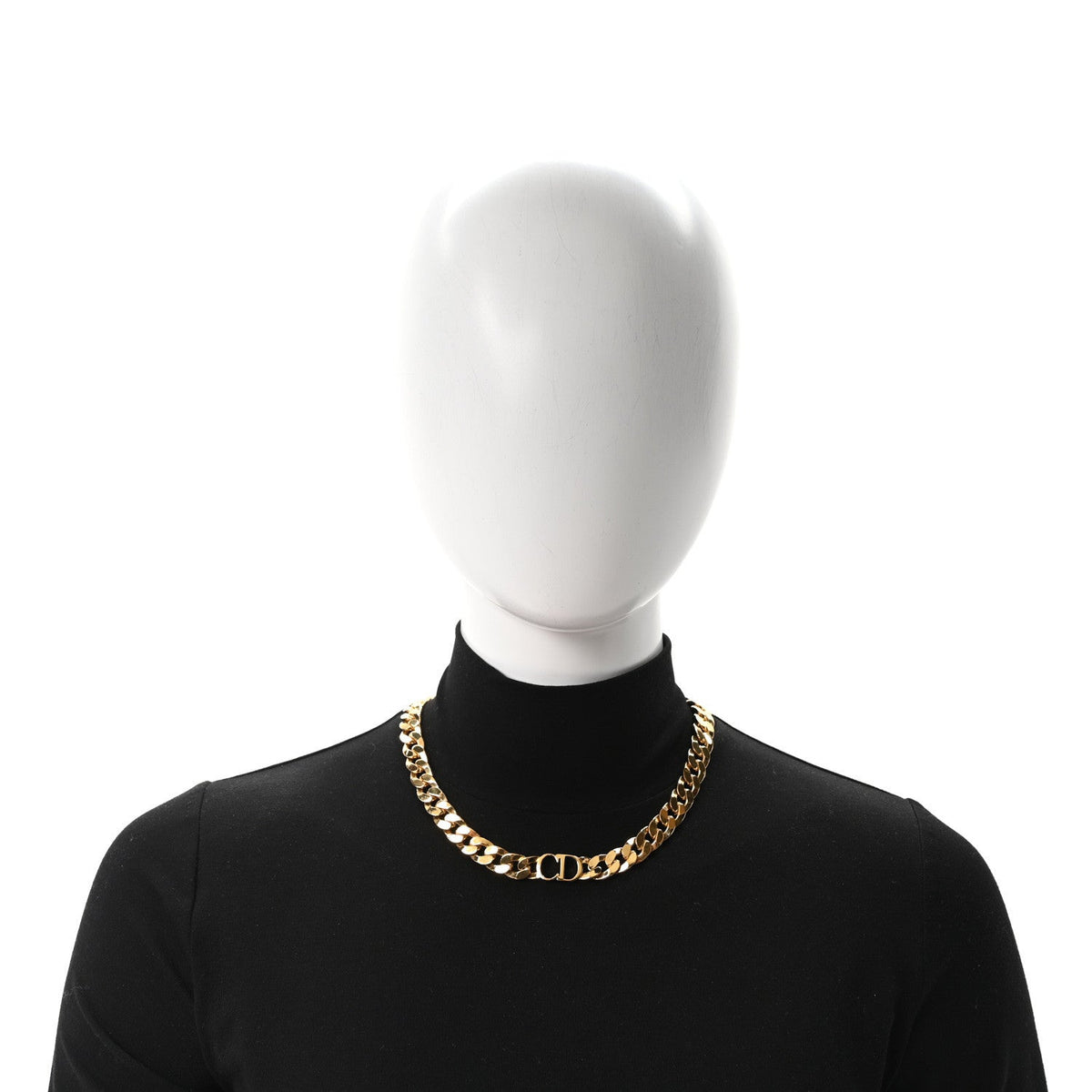 Metal CD Choker Necklace Gold